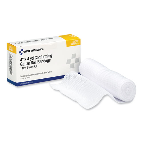 Image of First Aid Conforming Gauze Bandage, Non-Sterile, 4" Wide