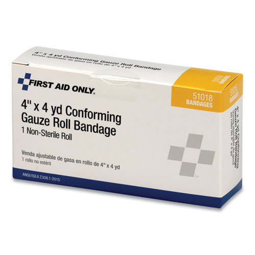 First Aid Conforming Gauze Bandage, Non-Sterile, 4" Wide