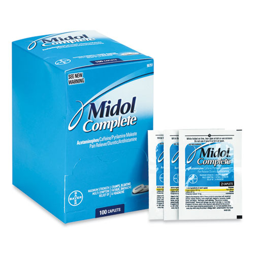 Image of Midol® Complete Menstrual Caplets, Two-Pack, 50 Packs/Box