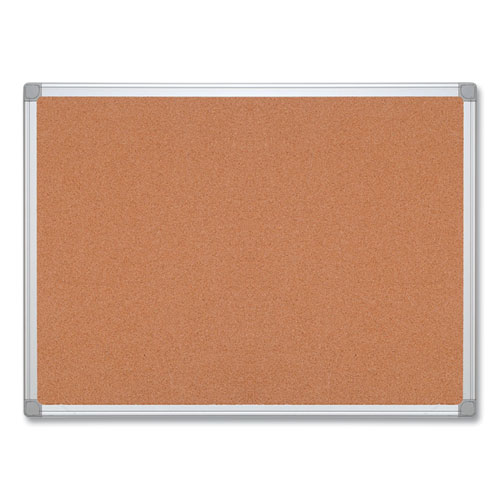 Earth Cork Board, 72 x 48, Natural Surface, Silver Aluminum Frame