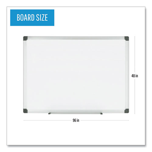 Image of Mastervision® Porcelain Value Dry Erase Board, 48 X 96, White Surface, Silver Aluminum Frame