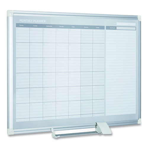 Image of Mastervision® Magnetic Dry Erase Calendar Board, One Month, 48 X 36, White Surface, Silver Aluminum Frame