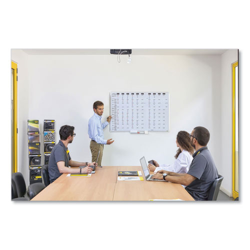 Image of Mastervision® Ruled Magnetic Steel Dry Erase Planning Board, 48 X 36, White Surface, Silver Aluminum Frame