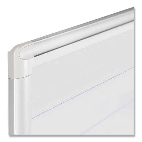 Ruled Magnetic Steel Dry Erase Planning Board, 48 x 36, White Surface, Silver Aluminum Frame