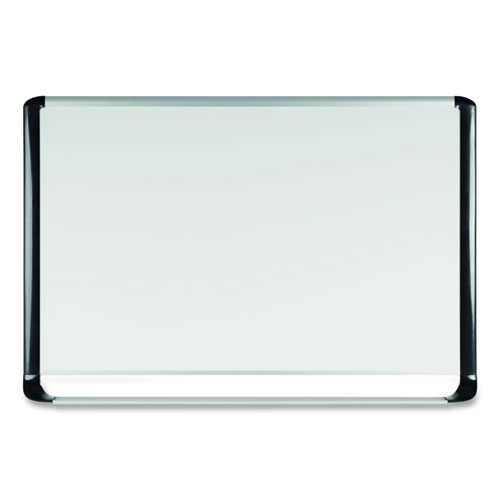 Lacquered steel magnetic dry erase board, 36 x 48, Silver/Black