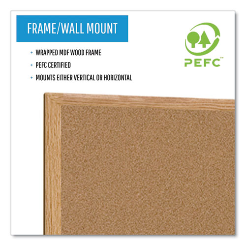 Image of Mastervision® Earth Cork Board, 48 X 36, Tan Surface, Oak Wood Frame