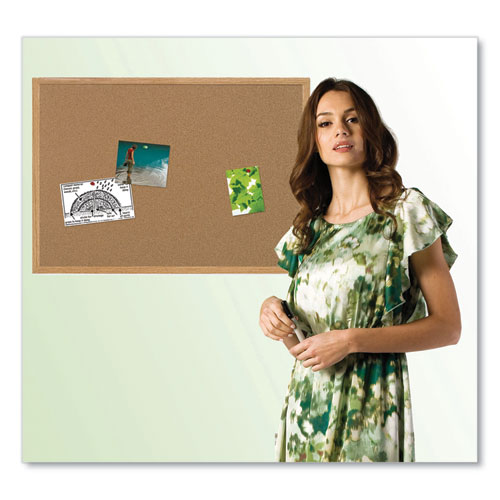 Image of Mastervision® Earth Cork Board, 48 X 36, Tan Surface, Oak Wood Frame