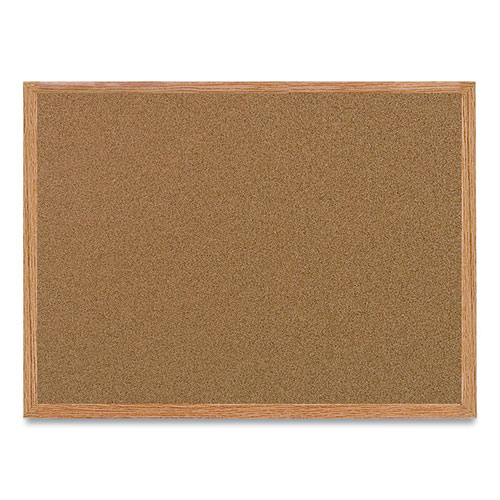 Value Cork Bulletin Board with Oak Frame, 36 x 48, Natural