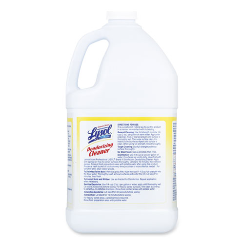 Image of Professional Lysol® Brand Disinfectant Deodorizing Cleaner Concentrate, 1 Gal Bottle, Lemon  Scent