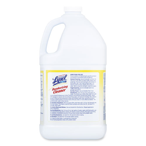 Image of Professional Lysol® Brand Disinfectant Deodorizing Cleaner Concentrate, 1 Gal Bottle, Lemon, 4/Carton