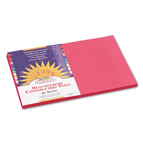 9 x 12 PK Holiday Red 58 lbs. 50 Sheets/Pack SunWorks Construction Paper 