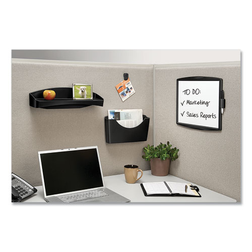 Image of Fellowes® Plastic Partition Additions Nameplate, 9 X 0.75 X 2.5, Fabric Panel Mount, Dark Graphite