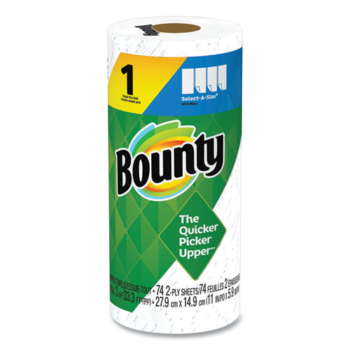 Bounty® Select-a-Size Kitchen Roll Paper Towels, 2-Ply, 5.9 x 11, White, 74 Sheets/Roll