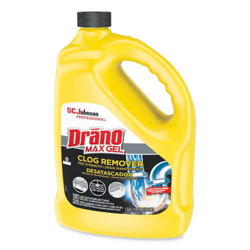 Image of Drano® Max Gel Clog Remover, Bleach Scent, 128 Oz Bottle, 4/Carton