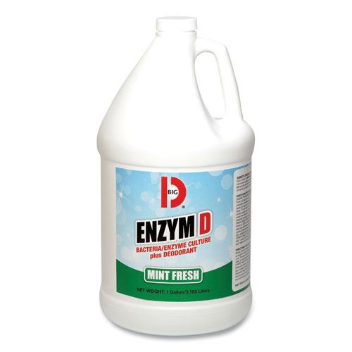 Big D Industries Enzym D Digester Deodorant, Mint, 1 Gal, Bottle, 4/Carton