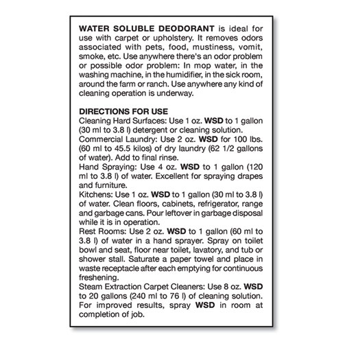 Image of Water-Soluble Deodorant, Mountain Air, 1 gal Bottle, 4/Carton