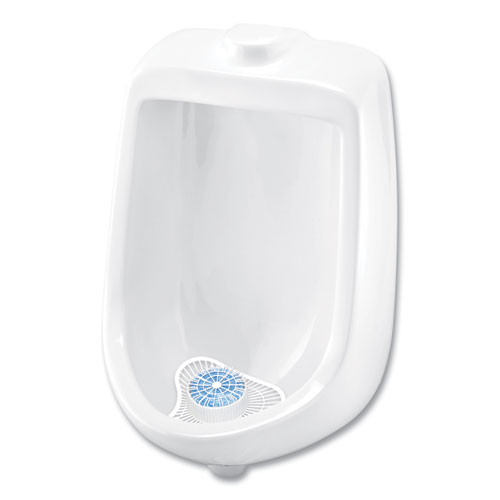 Image of Big D Industries Extra Duty Urinal Screen With Non-Para Block, Evergreen With Enzymes Scent, White, Dozen