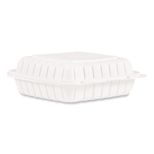 Image of Dart® Proplanet Hinged Lid Containers, Single Compartment, 9 X 8.8 X 3, White, Plastic, 150/Carton