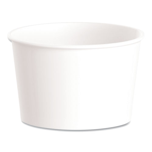 Double Poly Paper Food Containers, 8 oz, 3.8" Diameter x 2.4"h, White, 1,000/Carton
