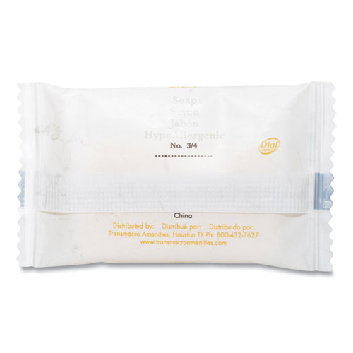 Image of Dial® Amenities Amenities Cleansing Soap, Pleasant Scent, # 3/4 Individually Wrapped Bar, 1,000/Carton
