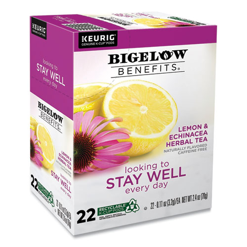 Benefits Lemon and Echinacea Herbal K-Cup, 0.11 oz, 22/Box