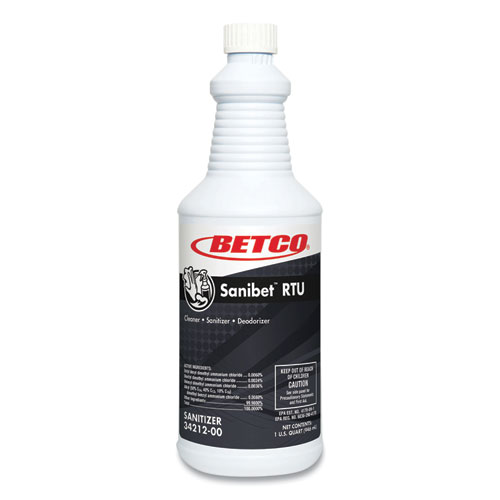 Sanibet RTU Sanitizer and Surface Cleaner, Unscented, 32 oz Bottle