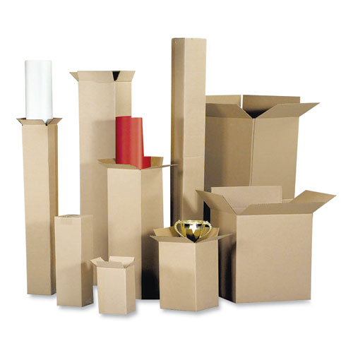 Image of Fixed-Depth Shipping Boxes, 200 lb Mullen Rated, Regular Slotted Container (RSC), 6 x 6 x 24, Brown Kraft, 25/Bundle