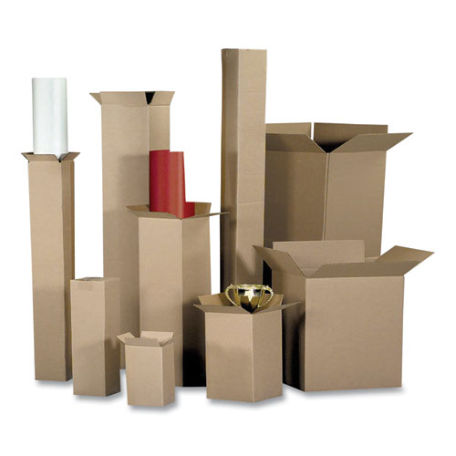 Fixed-Depth Shipping Boxes, 200 lb Mullen Rated, Regular Slotted Container (RSC), 6 x 6 x 29, Brown Kraft, 25/Bundle