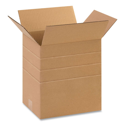Multi-Depth Shipping Boxes, Regular Slotted Container (RSC), 11.25 x 8.75 x 6 to 12, Brown Kraft, 25/Bundle