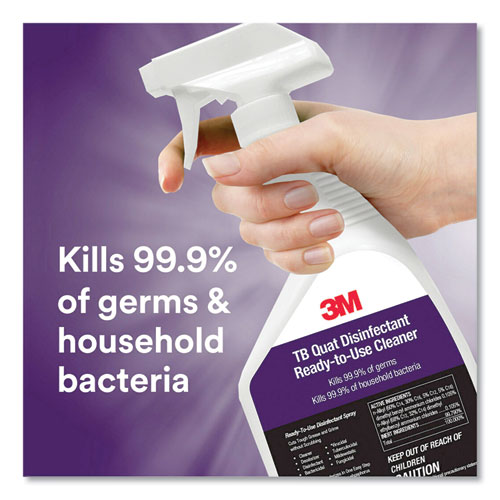 Image of 3M™ Tb Quat Disinfectant Ready-To-Use Cleaner, Lemon Scent, 1 Qt Bottle