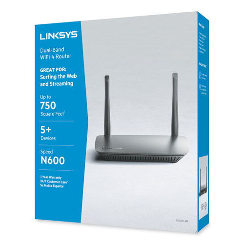 Image of Linksys™ N600 Wireless Router, 5 Ports, Dual-Band 2.4 Ghz/5 Ghz