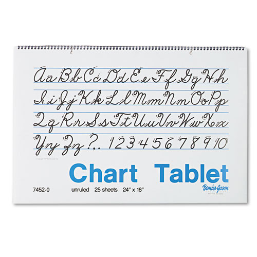 Chart Tablets, Unruled, 25 White 24 x 16 Sheets
