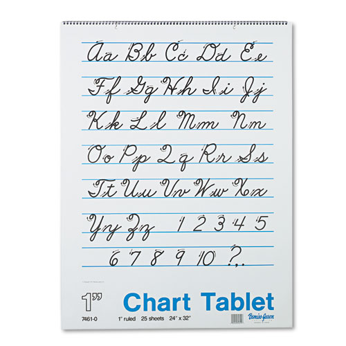 Pacon® Chart Tablets, Presentation Format (1" Rule), 24 X 32, White, 25 Sheets