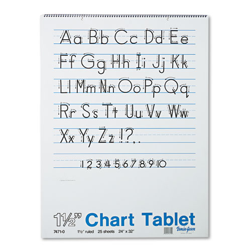 Chart Tablets, Presentation Format (1 1/2" Rule), 25 White 24 x 32 Sheets