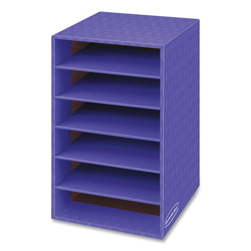 Vertical Classroom Organizer, 6 Shelves, 11.88 x 13.25 x 18, Purple