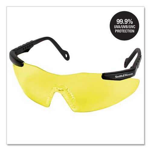 Magnum 3G Safety Eyewear, Black Frame, Yellow/Amber Lens, 12/Box