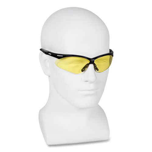 Image of Kleenguard™ Nemesis Safety Glasses, Black Frame, Amber Lens, 12/Box