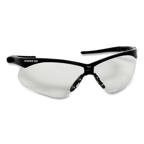 V60 Nemesis Rx Reader Safety Glasses, Black Frame, Clear Lens, +3.0 Diopter Strength, 12/Carton