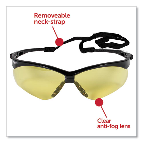 Image of Kleenguard™ Nemesis Safety Glasses, Black Frame, Amber Lens, 12/Box