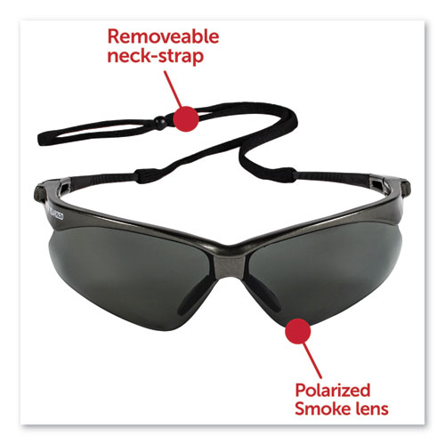 Image of Kleenguard™ Nemesis Safety Glasses, Gunmetal Frame, Smoke Lens, 12/Box