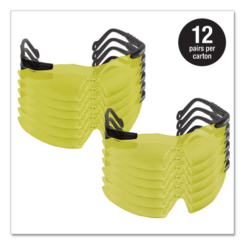 Magnum 3G Safety Eyewear, Black Frame, Yellow/Amber Lens, 12/Box