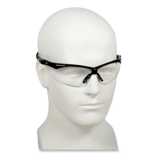 V60 Nemesis Rx Reader Safety Glasses, Black Frame, Clear Lens, +3.0 Diopter Strength, 12/Box
