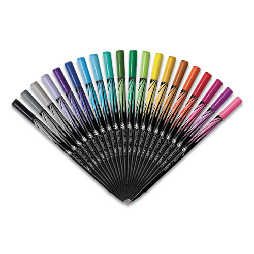 Intensity Porous Point Pen, Stick, Fine 0.4 mm, Assorted Ink and Barrel Colors, 20/Pack