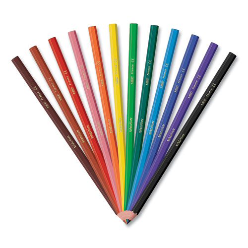 Kids Coloring Pencils, 0.7 mm, HB2 (#2), Assorted Lead, Assorted Barrel Colors, 12/Pack