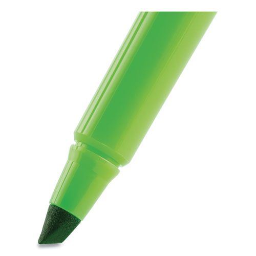Image of Bic® Brite Liner Highlighter, Fluorescent Green Ink, Chisel Tip, Green/Black Barrel, Dozen
