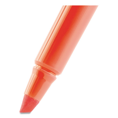 Image of Bic® Brite Liner Highlighter, Fluorescent Orange Ink, Chisel Tip, Orange/Black Barrel, Dozen