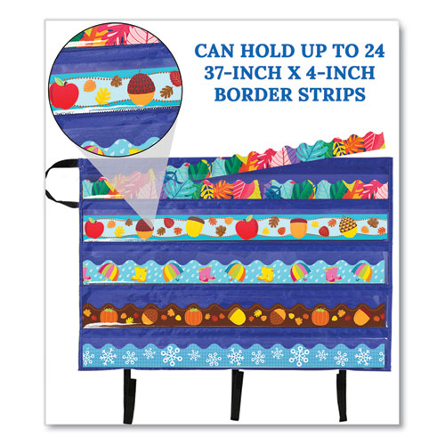 Border Storage Pocket Chart, Blue/Clear, 41" x 24.5"