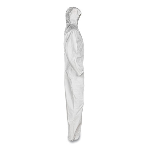 Image of Kleenguard™ A20 Breathable Particle Protection Coveralls, Elastic Back, Hood, Medium, White, 24/Carton