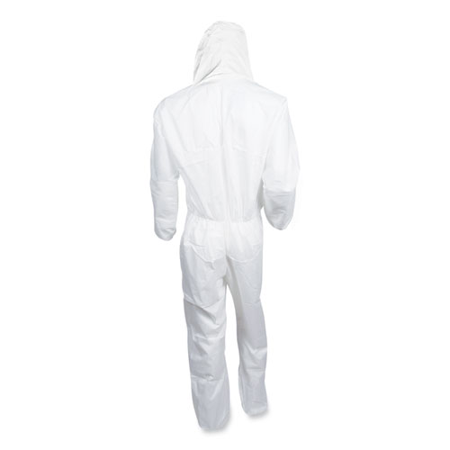 Image of Kleenguard™ A20 Breathable Particle Protection Coveralls, Elastic Back, Hood, Medium, White, 24/Carton