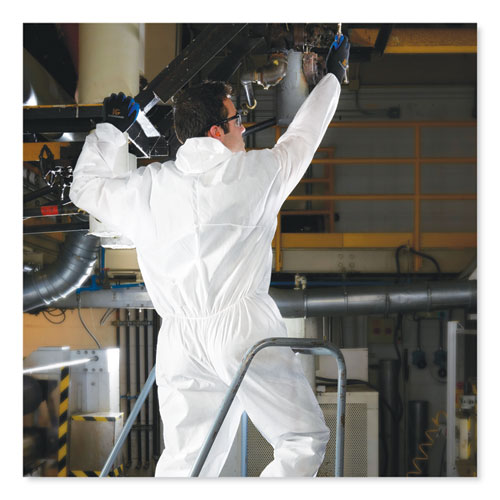Image of Kleenguard™ A20 Breathable Particle Protection Coveralls, Elastic Back, Hood And Boots, Large, White, 24/Carton